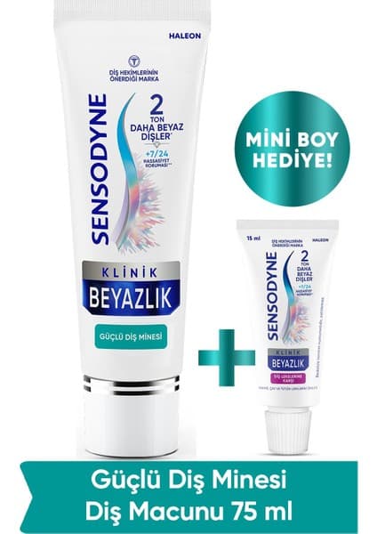 Sensodyne Klinik Beyazlık Güçlü Diş Minesi Diş Macunu 75ML Beyaz Renkli Etkili Temizlik
