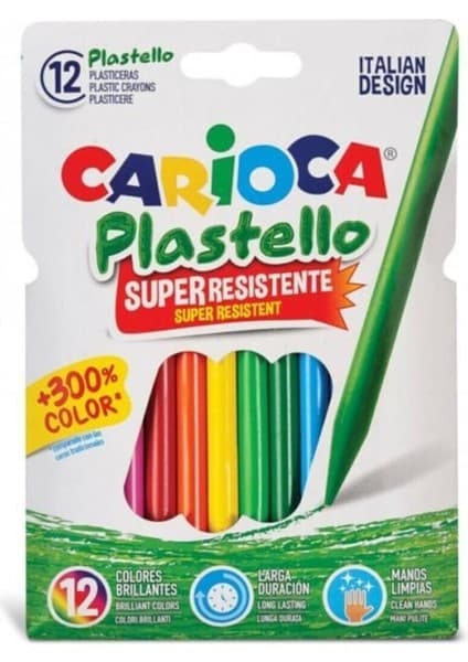 Carioca 42711 Yıkanabilir Pastel Boya Kalemi 12'li Elleri Kirletmeyen Renkli Set