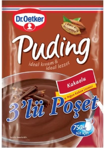 Dr. Oetker Puding Kakaolu 3'lü Poşet 441 gr