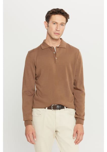 Altınyıldız Classics Erkek Vizon Tüylenme Yapmayan Anti Pilling Kumaş Standart Fit Polo Yaka Triko