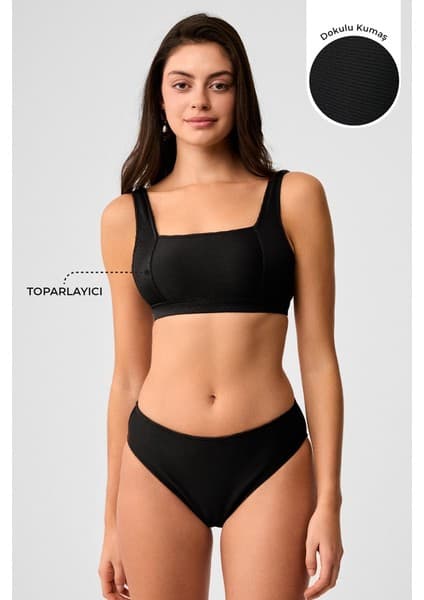 Kom Kelly Dokulu Kumaşlı Büstiyer Bikini