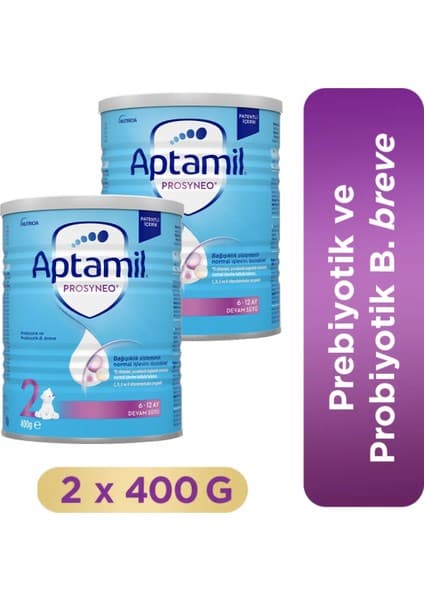 Aptamil Prosyneo 2 Prebiyotikli Probiyotikli Devam Sütü 400 Gr x2 Adet 800 Gr
