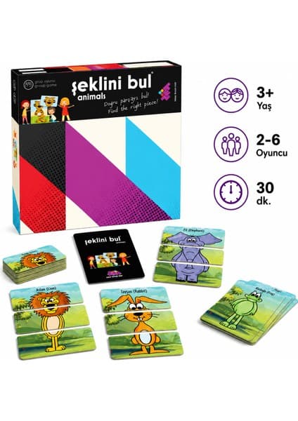 Zet Zeka ŞEKLİNİ BUL (Animals) Zeka Oyunu 3+ Yaş 2-6 Oyuncu
