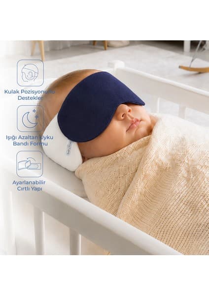 Babyjem Kepçe Kulak Önleyici Uyku Bandı Lacivert
