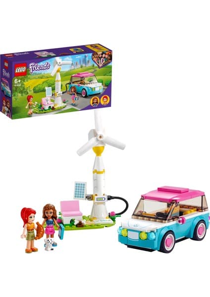LEGO Friends Olivia'nın Elektrikli Arabası 41443 - 6 Yaş ve Üzeri Çocuklar için Şarj İstasyonu; Oyuncak Rüzgar Türbini ve Güneş Paneli İçeren Yaratıcı Oyuncak Yapım Seti (183 Parça)