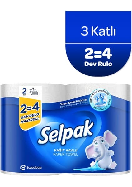 Selpak ® Havlu 2'li Dev Rulo (2=4)
