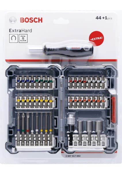 Bosch Profesyonel 44+1 Parça Vidalama Ucu Seti Hızlı Değiştirme Fonksiyonu ile Kullanıcı Dostu 2607017692