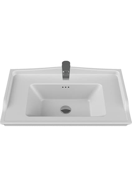 Turkuaz Seramik Kapadokya 80 cm Etajerli Lavabo