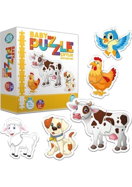 Circle Toys Çiftlik Hayvanları Baby Puzzle 27 Parça 2 - 4 Yaş Eğitici ve Eğlenceli Tasarım