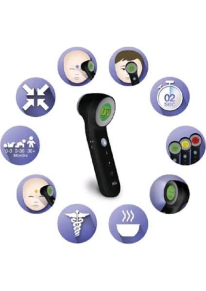 Braun BNT400 Siyah Temassız Alından Ateş Ölçer Ergonomik Tasarım ve Hassas Ölçüm Özellikleri