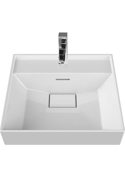 Turkuaz Seramik Sharp 48x48 cm Etajerli Lavabo