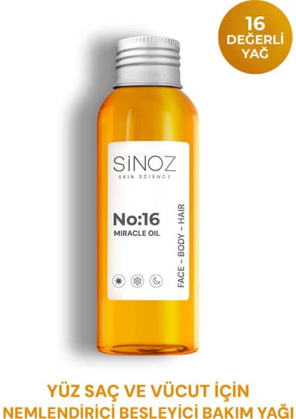 Sinoz No:16 Nemlendirici Besleyici Yenileyici Işıltı Verici Mucizevi Onarıcı Bakım Yağı 100 ML
