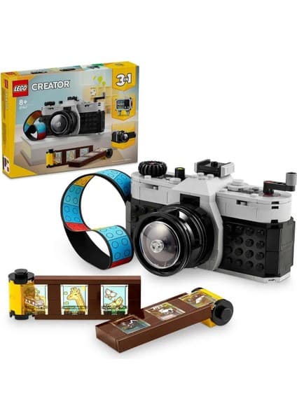 LEGO ® Creator Retro Fotoğraf Makinesi 31147 - 8 Yaş ve Üzeri Çocuklar için 3’ü 1 Arada Yaratıcı Oyuncak Yapım Seti (261 Parça)