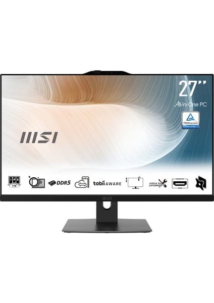 MSI MODERN AM272P 1M-1293XEU Intel Core 5 120U 16GB 512GB SSD Freedos Siyah 27" All In One Bilgisayar