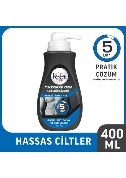 Veet Men Hassas Ciltler Tüy Dökücü Krem 400 ml