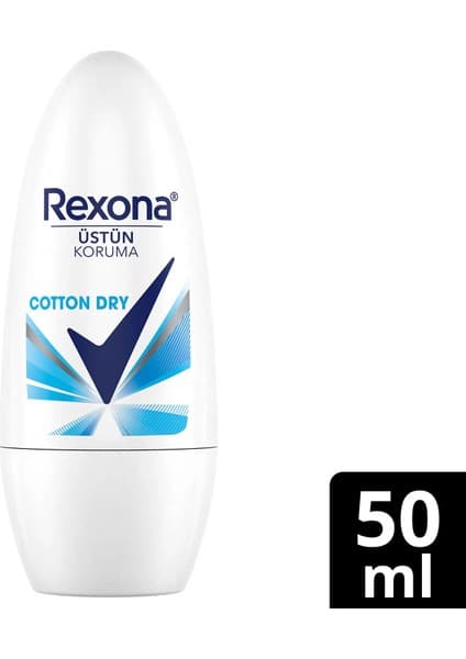 Rexona Üstün Koruma Kadın Roll On Deodorant Cotton Dry 72 Saat Kesintisiz Koruma 50 ml