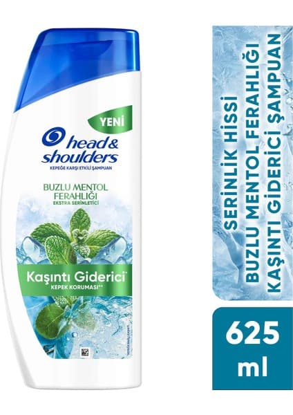 Head&Shoulders Head & Shoulders Buzlu Mentol Ferahlığı Kaşıntı Giderici Serinlik Hissi Kepeğe Karşı Etkili Şampuan 625ml