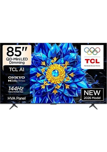 TCL 85P8L 85" 216 Ekran Uydu Alıcılı 4K Ultra HD Google Smart QD-MiniLED TV