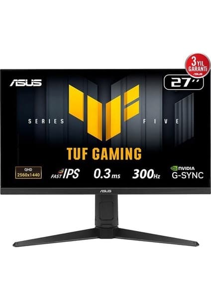 Asus TUF GAMING VG27AQML5A 27 HDR400 2K FAST IPS FreeSync VE G-SYNC UYUMLU 2560x1440 0.3ms 300Hz 300cd DP HDMI USB Hoparlör 3 Yıl Garanti