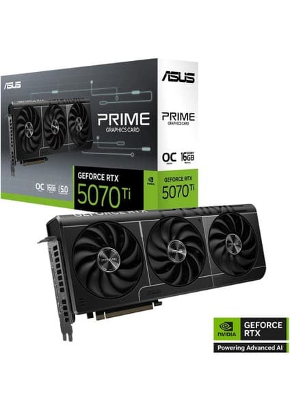 Asus PRIME-RTX5070TI-O16G-NVIDIA-GEFORCE-RTX 5070 TI-16GB GDDR7-256bit--OC-2xHDMI-3xDP-DLSS4 EKRAN KARTI
