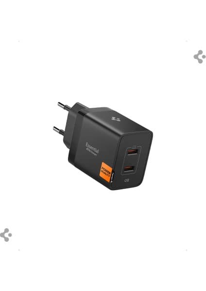 Spigen 47W USB-C 2 Port Mini Hızlı Şarj Aleti PPS 2.0 Super Hızlı Şarj GaN Pro Isı Düşürücü Güç Adaptörü Akım Koruma iPhone & Android & iPad & MacBook Type-C Siyah - ACH09457 (Spigen TR Garantili)