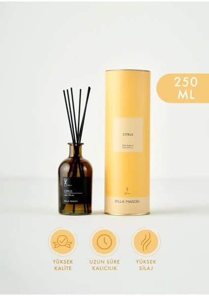 Bella Maison Citrus Çubuklu Oda Kokusu Siyah (250 ml)