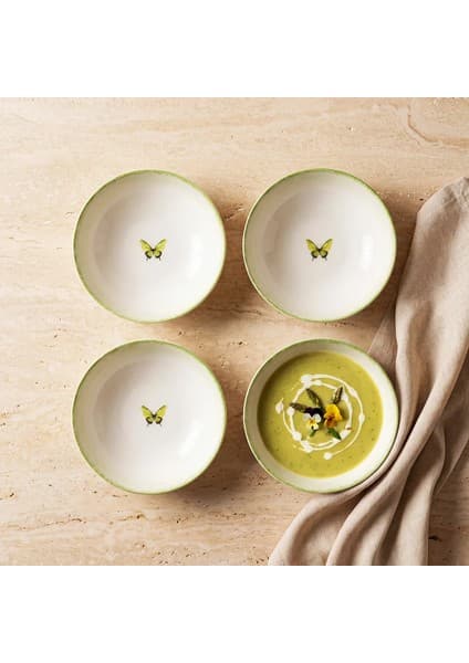Güral Porselen Flora 4lü 15 cm Porselen Kase 4883