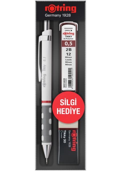Rotring Okul Seti 0,5 Mm Beyaz Versatil Kalem+Min+Silgi Ro-Kk07-05B
