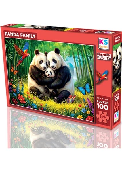 KS Games Panda Family 100 Parça Puzzle