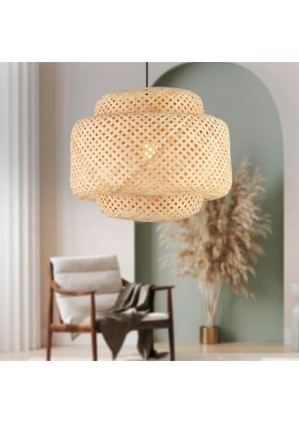 Apliqa Trudy Tekli Rattan Modern Tasarım Oturma Odası Avize