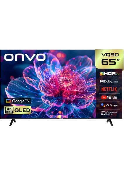 Onvo 65VQ90F3UA 65'' 165 Ekran Uydu Alıcılı 4K Ultra HD Google Smart QLED TV