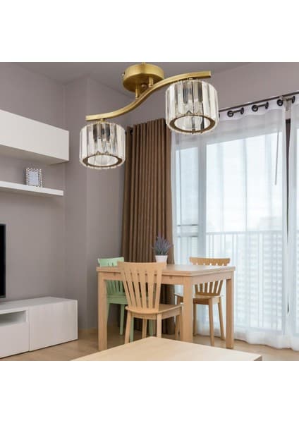 Apliqa Tufty 2Li Eskitme Kristalli Modern Yatak Odası Salon Kristal Avize