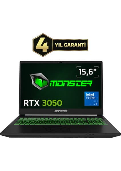 Monster Abra A5 V22.4.3 Intel Core 5 205H 16GB 500GB Rtx 3050 Windows 15,6" 144 Hz Oyun Bilgisayarı