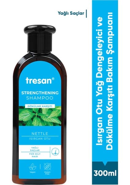 Tresan Isırgan Otu Dökülme Karşıtı & Yağ Dengeleyici Bakım Şampuanı – Yağlı Saçlar 300 ml