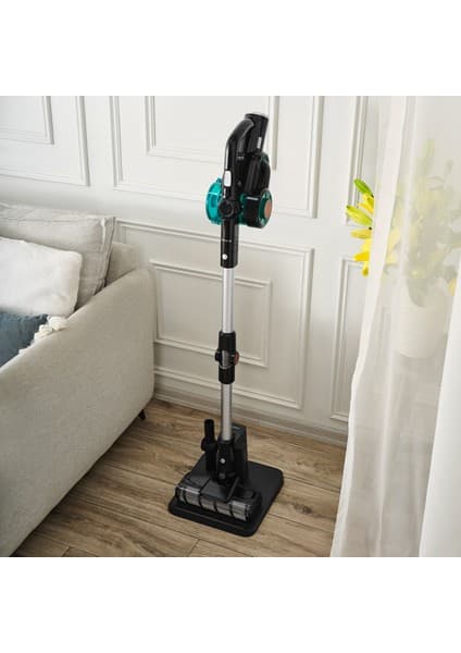 Homend Dustrider 1264H Şarjlı Dikey Süpürge Siyah Turbo Başlık ve 2.5lt Toz Hacmi ile Güçlü Temizlik