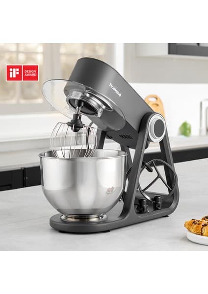 Homend Profashion 3023H Digital Ekran 5 Lt Döküm Stand Mikser Antrasit 1500W
