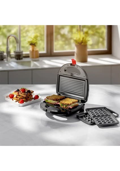 Homend Toastbuster 1325H Çıkarılabilir Waffle Plakalı Tost Makinesi