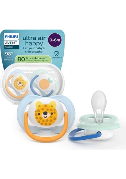 Philips Avent Ultra Air Emzik, Ortodontik, 0-6 Ay, Erkek, SCF080/23