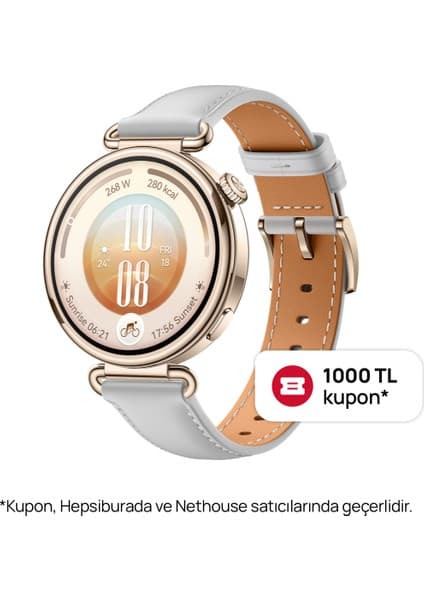 Huawei Watch GT 7 41 mm Akıllı Saat - Gri / Altın, 21 Güne Varan Pil Ömrü, Kayak ve Bisiklet Modları, iOS ve Android Uyumlu
