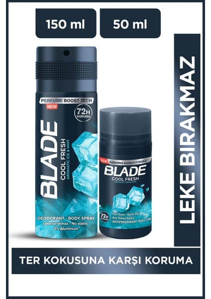 Blade Cool Fresh Deodorant 150 ml + Roll On 50 ml Erkek Ikili Set