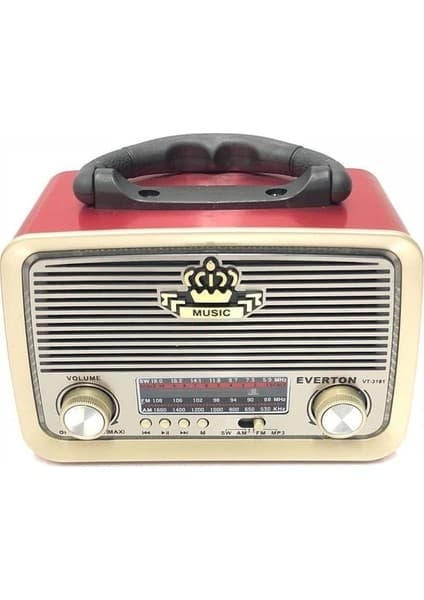Everton honey Rt-301 Nostalji Bluetooth Şarjlı Radyo Usb Sd Mp3 Player