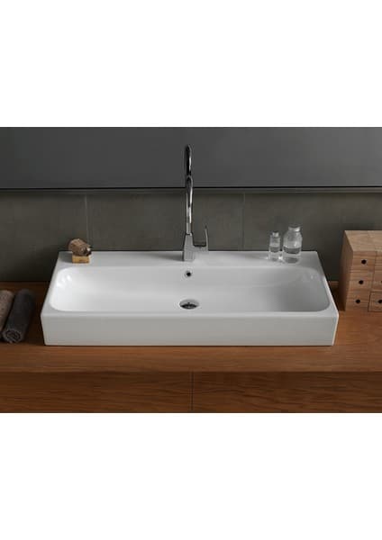 Turkuaz Seramik Cerastyle Pinto 100 Cm Etajerli Lavabo