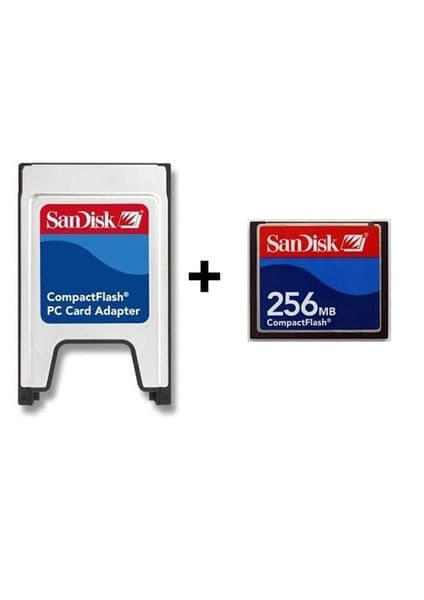 Sandisk 256MB Ultra II Compact Flash Card + Sandisk PCMCIA-CF Adaptör