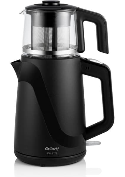 Arzum AR3062 Siyah Cam Demlik Çay Makinesi