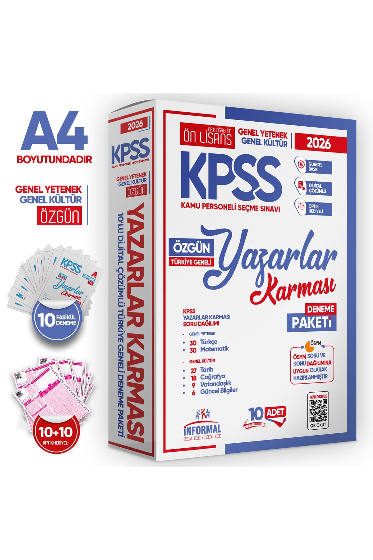Karakutu Yayınları 2026 KPSS ÖnLisans Yazarlar Karması GY-GK Türkiye Geneli Kurumsal 10lu Deneme Paketi Dijital Çözüm