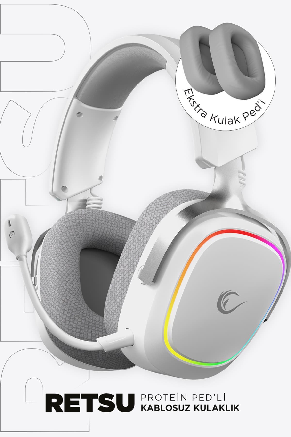 Rampage RETSU Triple Mode (Kablosuz/Bluetooth/2.4G) Protein Deri Extra Pad Oyuncu Kulaklığı