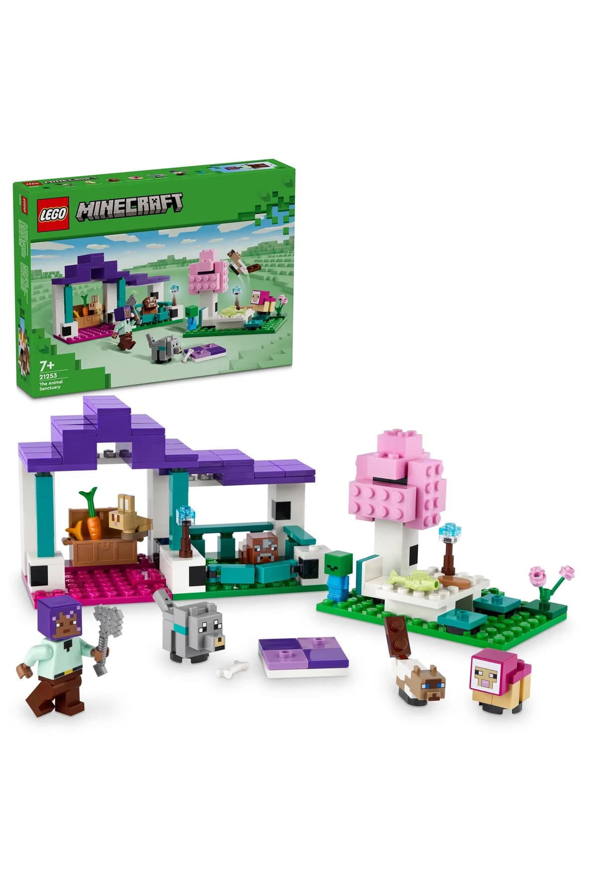 LEGO ® Minecraft® Hayvan Barınağı 21253 - 7+ Çocuklar için Yaratıcı Oyuncak Yapım Seti (206P)