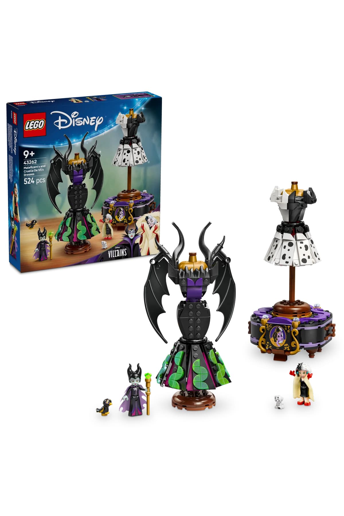 LEGO ® ǀ Disney Malefiz'in ve Cruella De Vil'in Elbiseleri 43262 - 9+ Oyuncak Yapım Seti (524Parça)