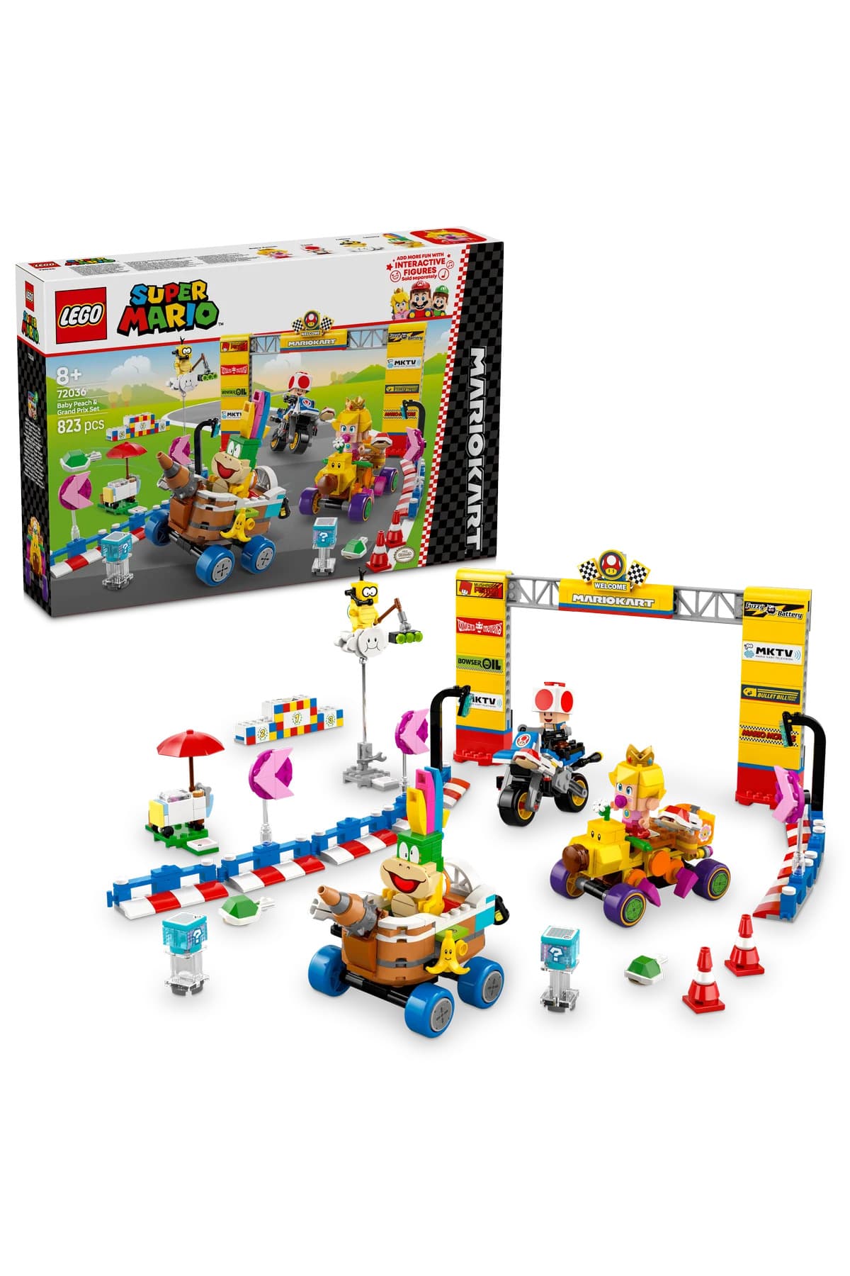 LEGO ® Super Mario™: Mario Kart™ – BabyPeach ve GrandPrix Seti 72036 - 8+ Oyuncak Yapım Seti (823P)