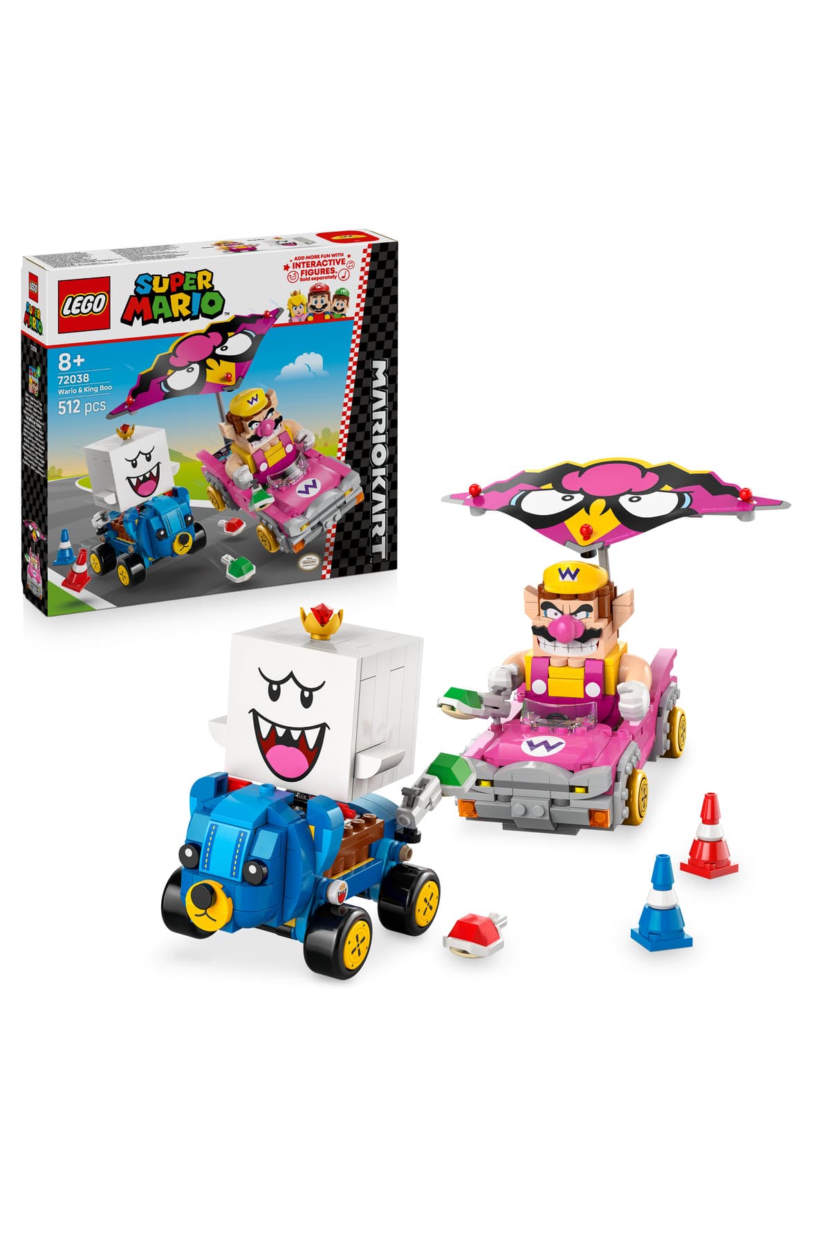 LEGO ® Super Mario: Mario Kart – Wario ve King Boo 72038 – 8+ Çocuklar için Oyuncak Yapım Seti (512P)